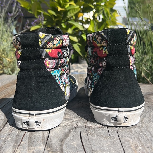 Van’s Disney “Down the Rabbit Hole” sk8 high tops rare 2016 print Men sz 11.5 - Picture 4 of 8
